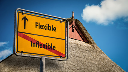 Obraz premium Street Sign Flexible versus Inflexible