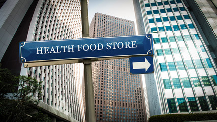 Street Sign to Health Food Store