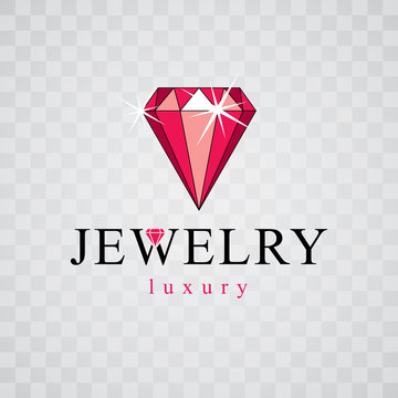 Vector precious decorative element, polygonal. Luxury diamond sign emblem, logotype. Brilliant jewelry illustration.