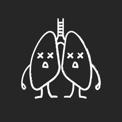 Dead human lungs emoji chalk icon