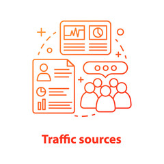 Website traffic sources concept icon