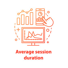 Average session duration concept icon