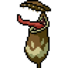 Obraz premium vector pixel art carnivore plant