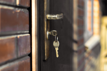 Door with key in the lock