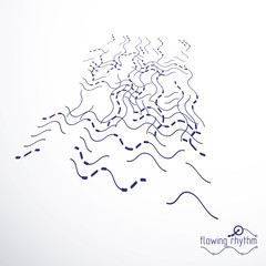 Vector cybernetic background, chaotic abstract lines illustration.