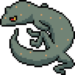 Obraz premium vector pixel art poison gecko
