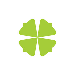 simple circle green leaf square geometric logo vector