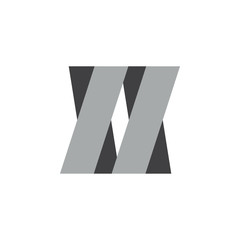 simple abstract number two geometric logo vector