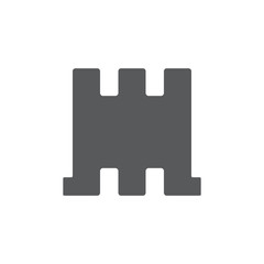 abstract letter m castle design logo vector