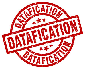 datafication round red grunge stamp