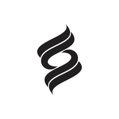 Obraz premium simple letter s curves stripes ribbon rotate logo vector