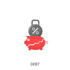 Debt icon isolated