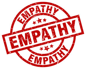empathy round red grunge stamp