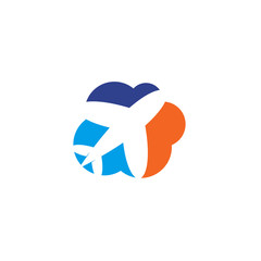 Travel logo with plane icon illustraiton