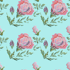Roses Pattern.Flowers. Vector seamless background.Seamless pattern can be used for Wallpaper, patterned fills, web page background,surface texture.