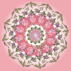 Colorful pattern.Ornament. Mandala flower. Round pattern. Flowers. Mandala. T-shirt print.Vector illustration.