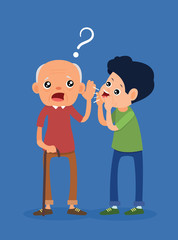 The old man had symptoms of deafness.eps