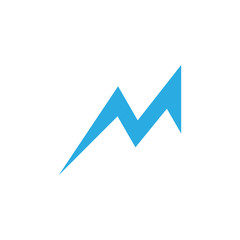 letter m simple geometric arrow logo vector