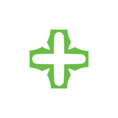 simple classic geometric plus medical logo vector