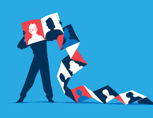 A man is changing face and identity