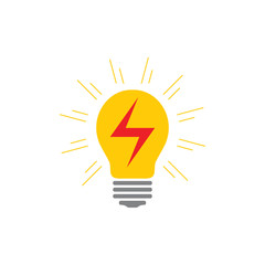 Fototapeta premium electric power light bulb shine symbol decoration vector