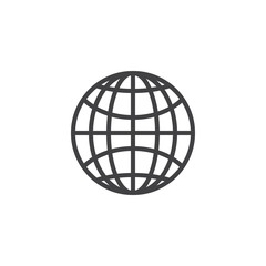 Globe grid line icon. linear style sign for mobile concept and web design. Planet Earth outline vector icon. World symbol, logo illustration. Pixel perfect vector graphics