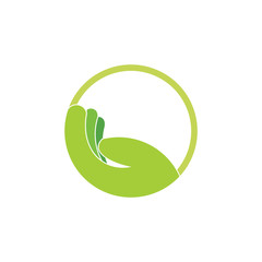 simple lay hand gradient design care symbol vector