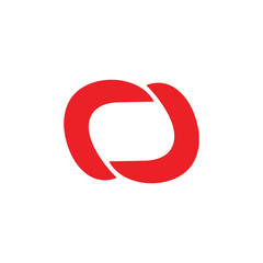 abstract simple linked curves arrow logo vector