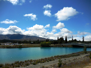 Fototapeta na wymiar The beautiful day at the lakeside, NZ