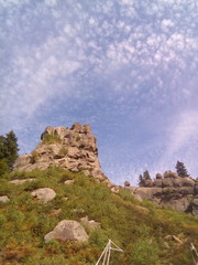 A beautiful combination of colors in the autumn mountains