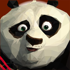 Panda in polygonal style. Geometric vector