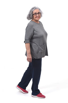  Woman With Sportsweare  Walking On White Background