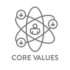 Core Values Outline / Line Icon Conveying Integrity / Purpose