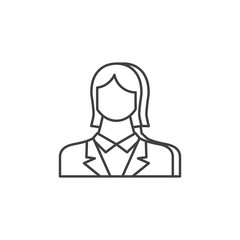 Employee Woman Flat Vector Icon