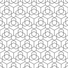 Obraz na płótnie Canvas Vector seamless hexagonal pattern - geometric design. Abstract trendy background. Grid creative texture
