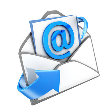 Email blue, isolated symbol