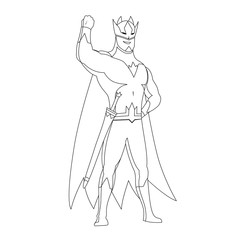 Superhero for coloring book isolated. Comic book vector illustration.