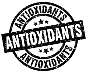 antioxidants round grunge black stamp
