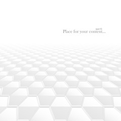 Abstract infinity background with perspective. Tiled floor white and gray texture