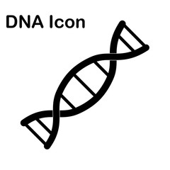 Dna chain icon isolated on white background. Medical biology concept. Vector flat illustration.