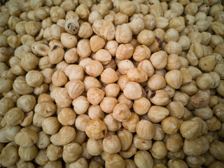 Hazelnuts close up background