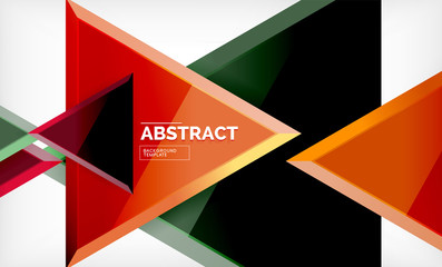 Triangular low poly background design, multicolored triangles