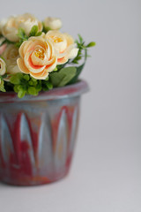 flower pot with artificial flowers
