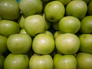 Green apples background