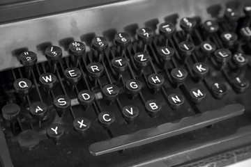 Old typewriter machine keyboard