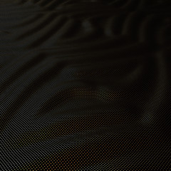 Fototapeta na wymiar Black abstract waves with gold dots. Beautiful black background in modern style.