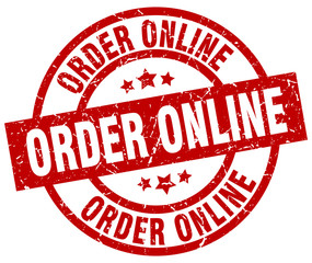 order online round red grunge stamp