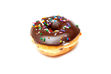 chocolate donuts, candy with colorful sparks