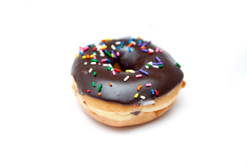 chocolate donuts, candy with colorful sparks