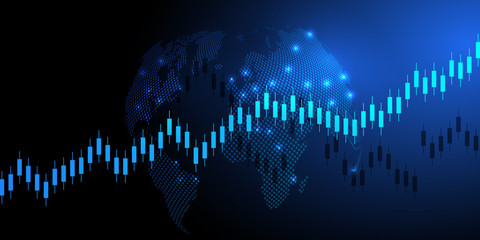 Business candle stick graph chart of stock market investment trading, Bullish point, Bearish point for business and financial concepts, reports and investment. Vector illustration